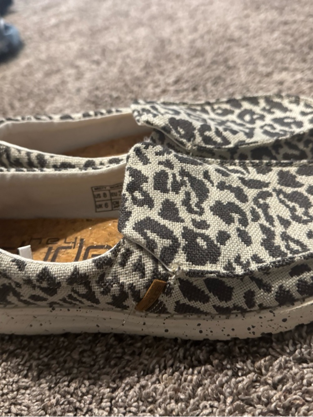 Hey Dude Slip-Ons in Black and Cream Leopard - Picture 2 of 4